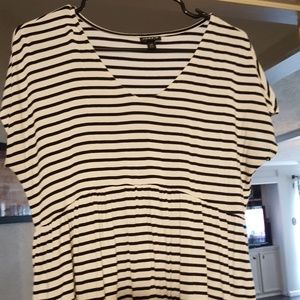 Torrid black white striped Flowy Baby doll top 00